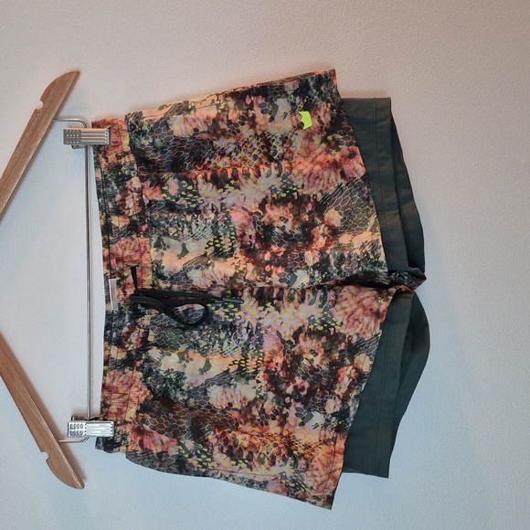 Shefit 2 In 1 Running Shorts Tie Dye Snake Print Drawstring Layered Size Med - Picture 3 of 8